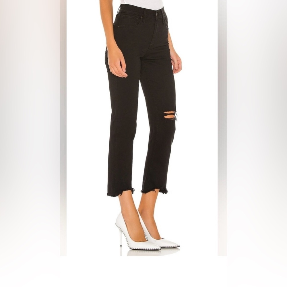 Levis 724 High Rise Straight Crop Black Jean